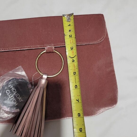 ION -HOLIDAY CLUTCH-SOFT Velvet ROSE W/GOLD COLOR ACCENT Chain Handle -NEW!!! - Picture 6 of 7